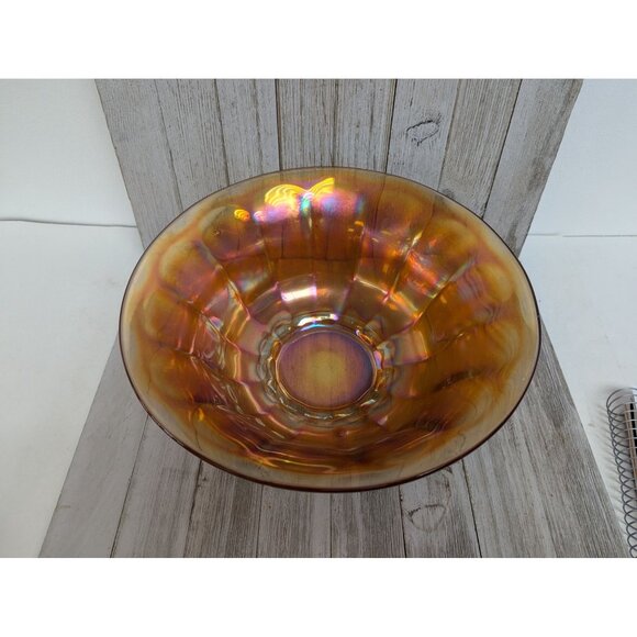 Imperial Carnival Glass Wide Bowl Marigold Salad Bowl 11" Diameter - Picture 2 of 5